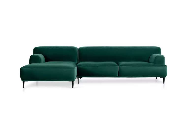 Угловой диван Portofino в обивке из велюра темно-зеленого цвета
