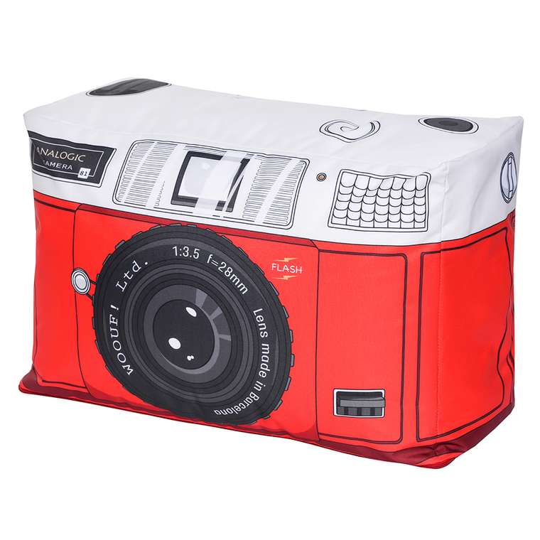 Пуф Camera Red красно-белого цвета