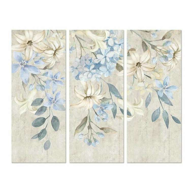 Картина Цветы 55 x 3 x 135 cm Shabby Chic (3 Предметы)