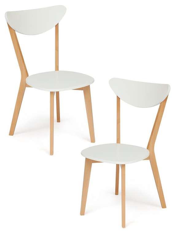 Набор из двух стульев Макси бело-коричневого цвета