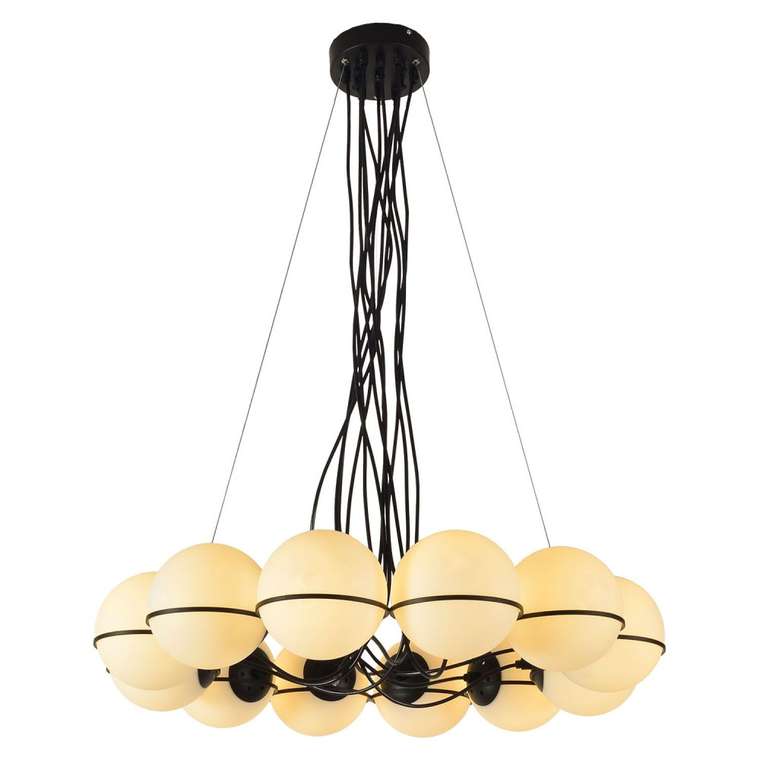 Большая подвесная люстра IP21 Lussole Loft Seneca LSP-8177 шарики
