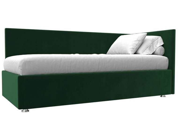 Кровать Лига 039 темно-зеленого цвета с подъемным механизмом правая