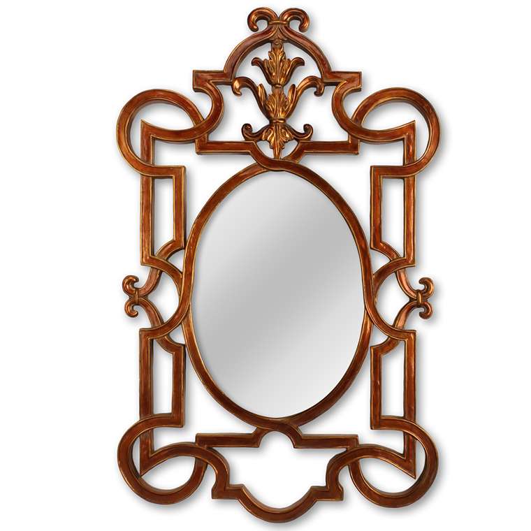 Настенное зеркало Аваллон в раме цвета бронзы