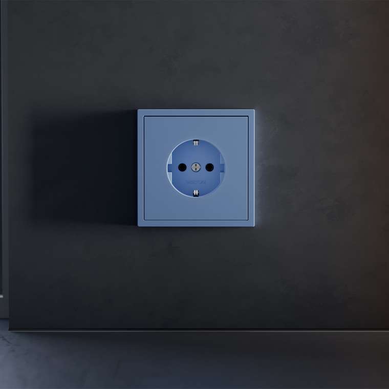 Накладка для розетки с заземлением, S70 (деним)