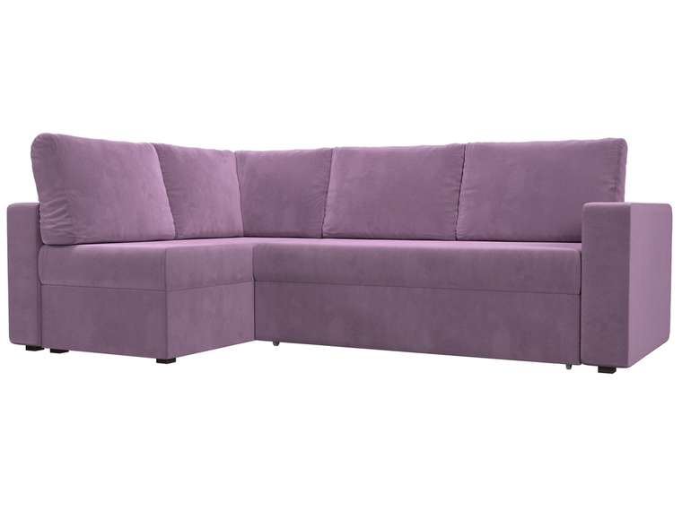 Угловой диван-кровать Оливер сиреневого цвета левый угол