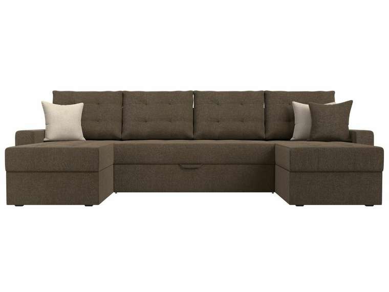 Угловой диван-кровать Ливерпуль коричневого цвета