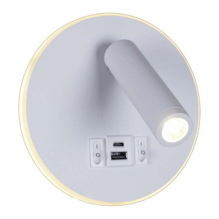 Спот 86203-9.2-001KT LED12W+USB WT (металл, цвет белый)