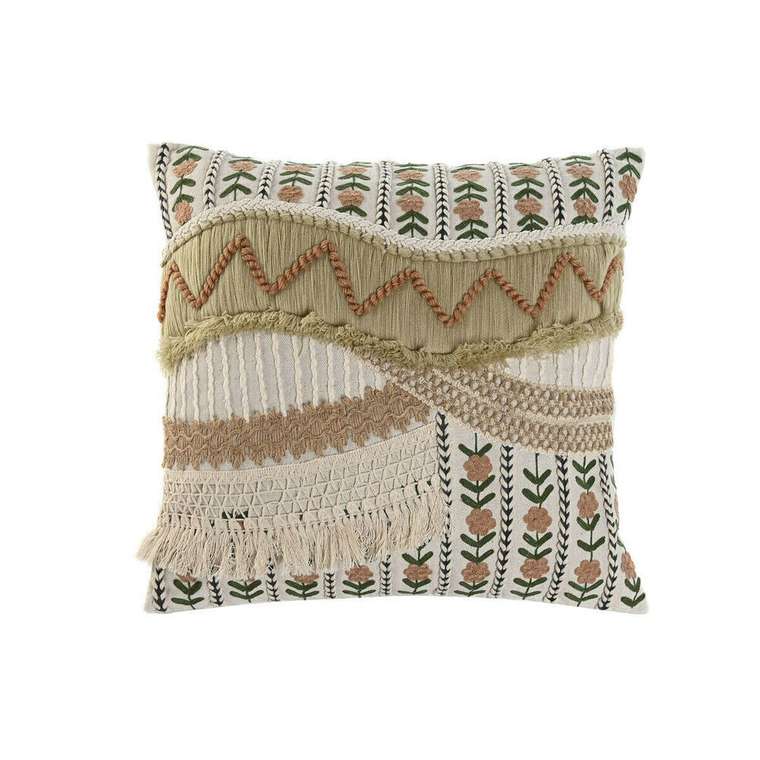 Подушка Boho 45х45 бежевого цвета