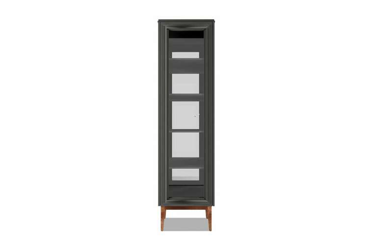 Книжный шкаф Сакраменто черно-серого цвета (левая)