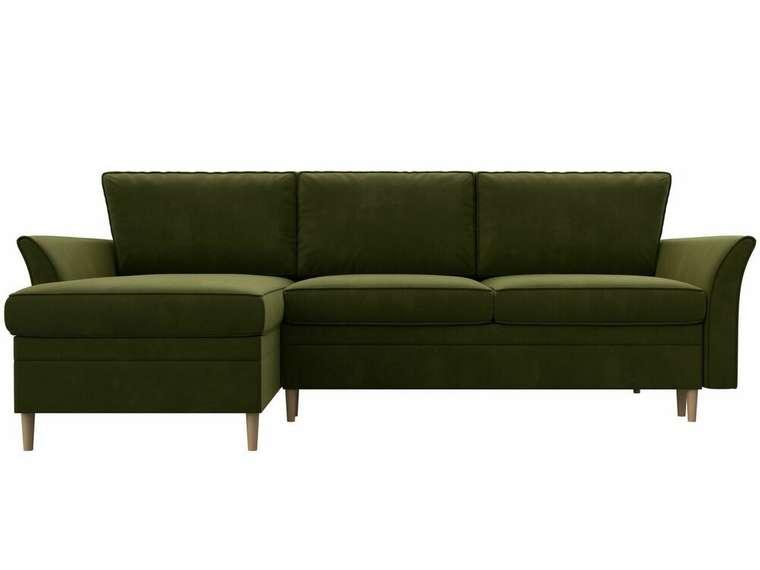 Угловой диван-кровать София зеленого цвета левый угол
