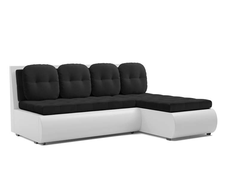 Угловой диван-кровать Кормак черно-белого цвета