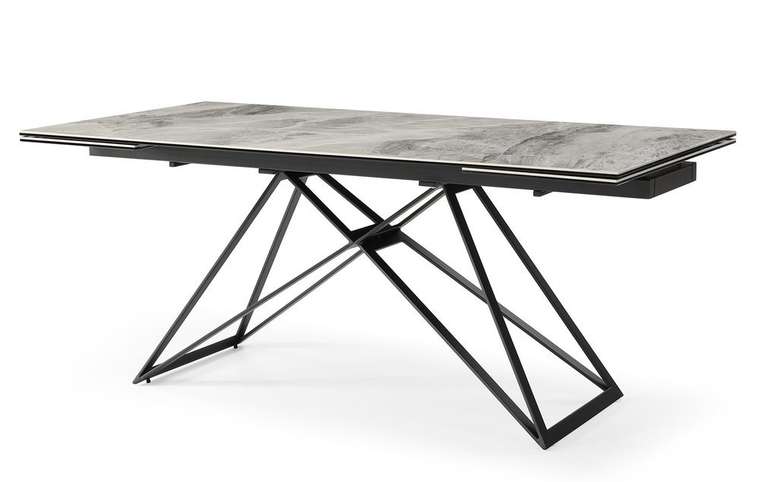 Раскладной обеденный стол Cross серого цвета