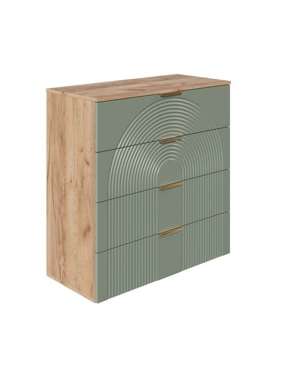 Комод для одежды Ингрия Luxe 4 бежево-зеленого цвета