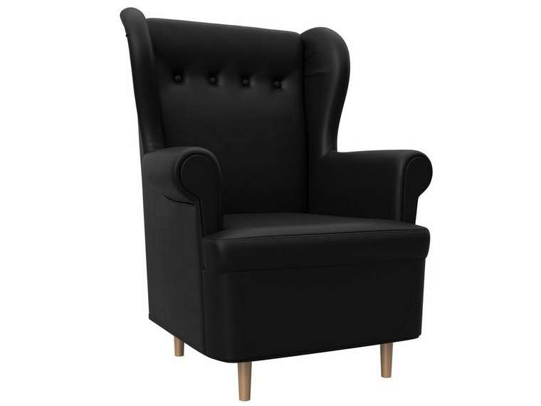Кресло Торин черного цвета (экокожа)