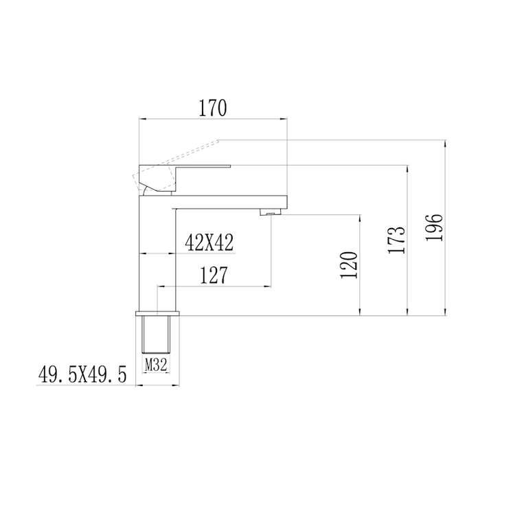 Смеситель для раковины Fmark FS8701Q, графит