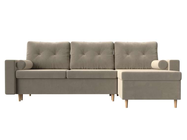 Угловой диван-кровать Белфаст бежевого цвета  правый угол