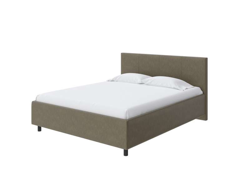 Кровать Como Veda 3 160х200 серо-коричневого цвета (велюр)