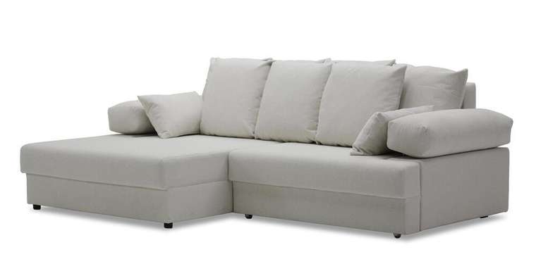 Угловой диван-кровать Трейд светло-бежевого цвета левый