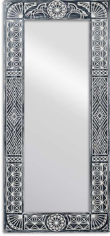 Настенное зеркало в раме Ladoga Black из массива сосны