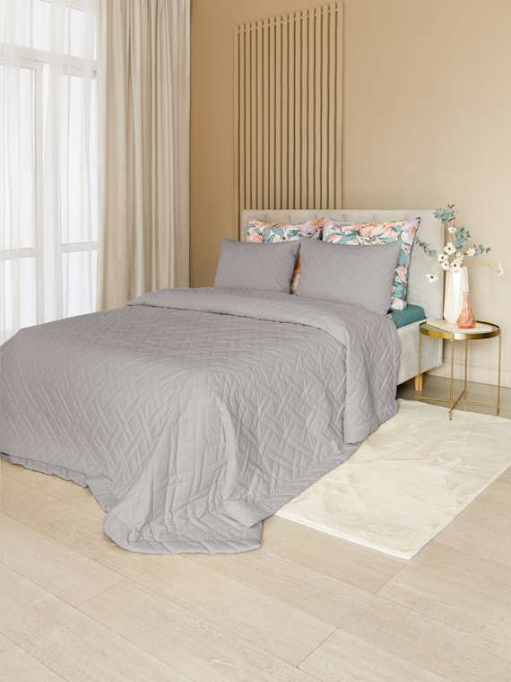 Покрывало Adria Dove 240х260 бежево-серого цвета