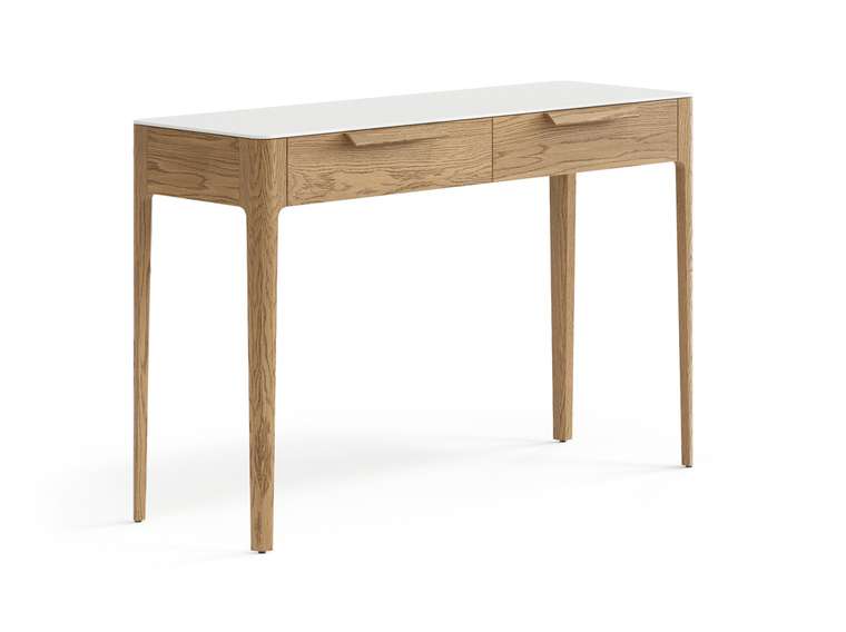 Консоль Piega в цвете дуб мускатный матовый со столешницей в отделке супер-матовый облачно-серый ХДФ