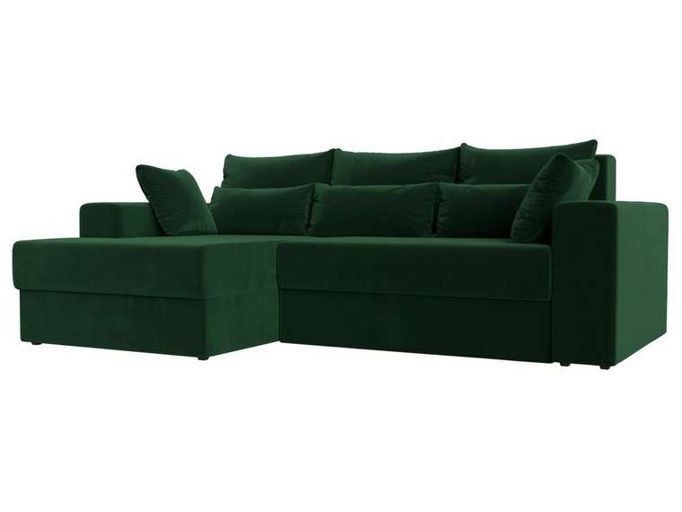 Угловой диван-кровать Майами зеленого цвета левый угол