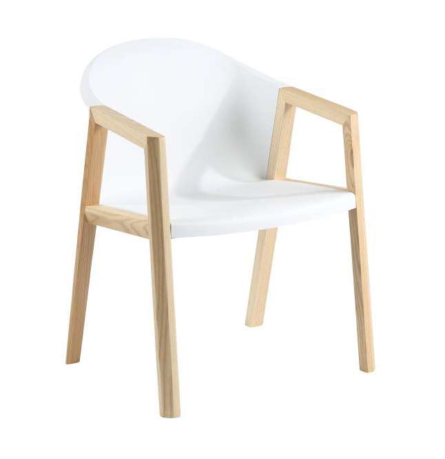 Стул-кресло Carlos бело-бежевого цвета