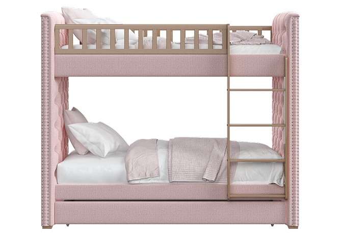 Двухъярусная кровать Elit Soft 90х200 розового цвета