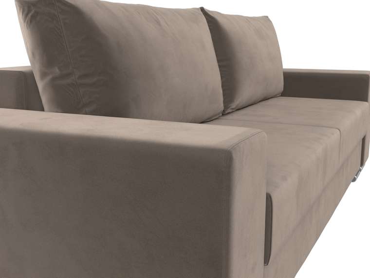 Прямой диван-кровать Дрезден коричневого цвета