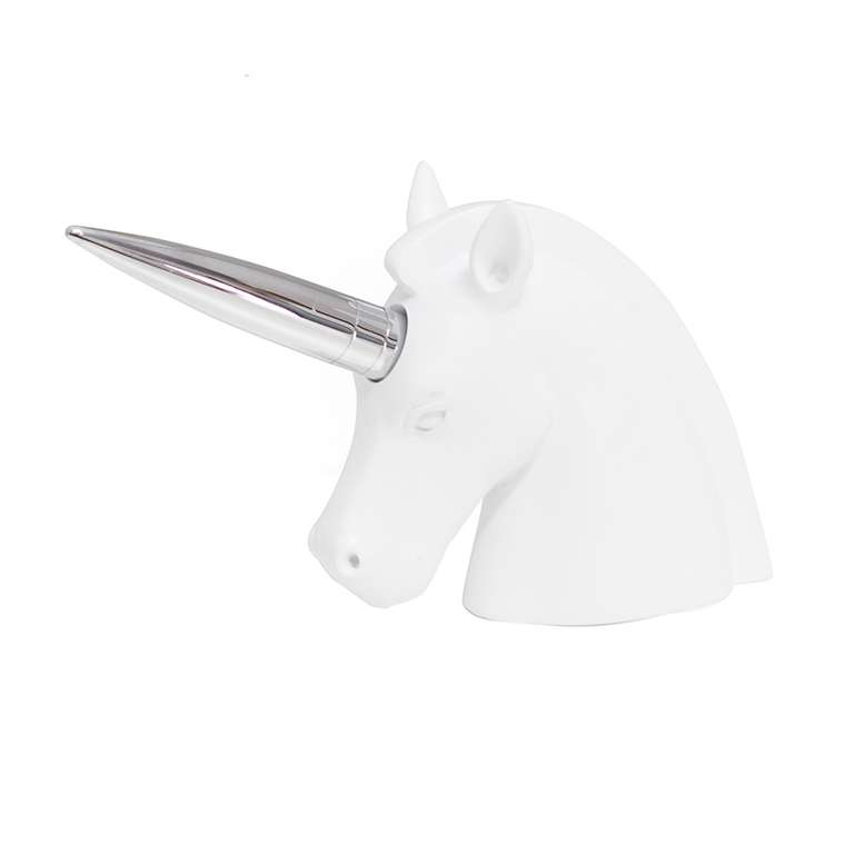 Пресс-папье и держатель для ручек Unicorn белый из резины