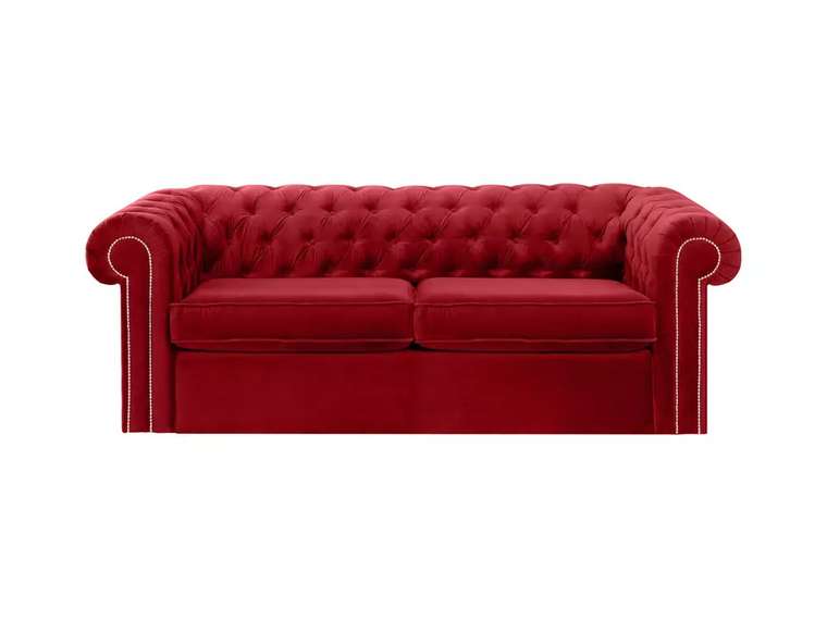 Диван-кровать Chesterfield красного цвета
