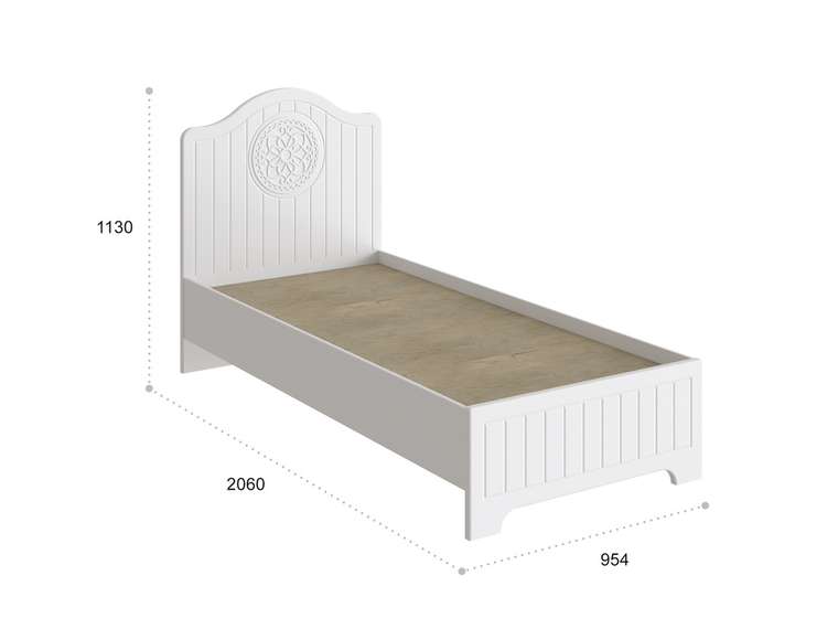 Кровать Монблан 90х200 белого цвета