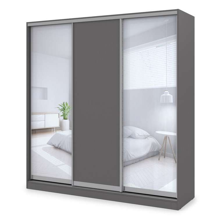 Шкаф-купе Comfort 21.2 темно-серого цвета