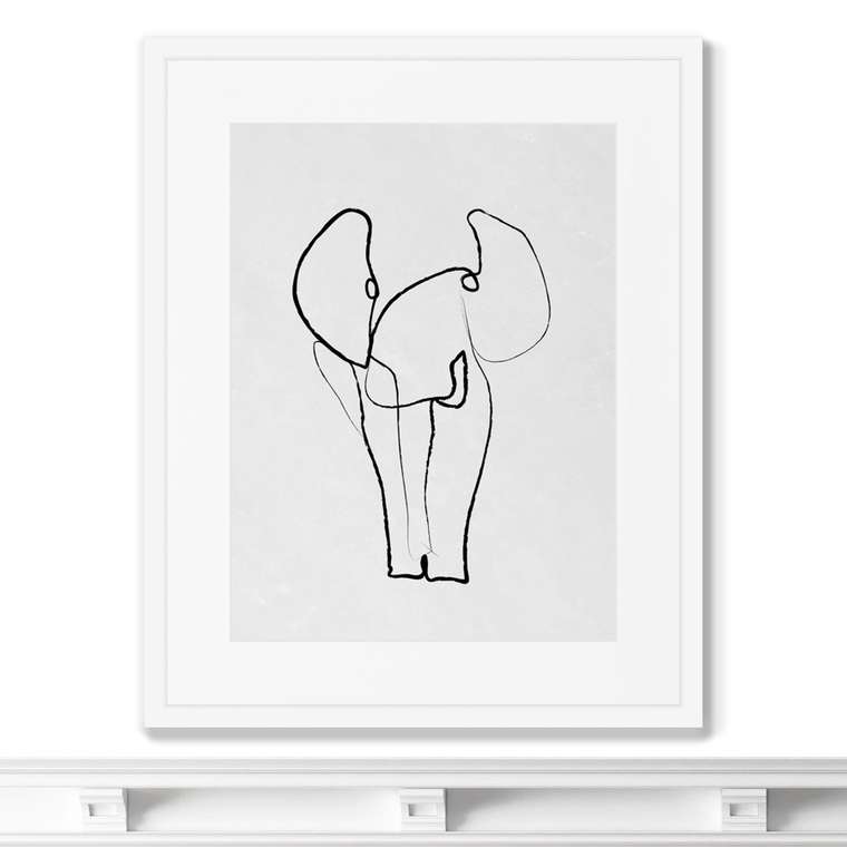 Репродукция картины в раме Elephant