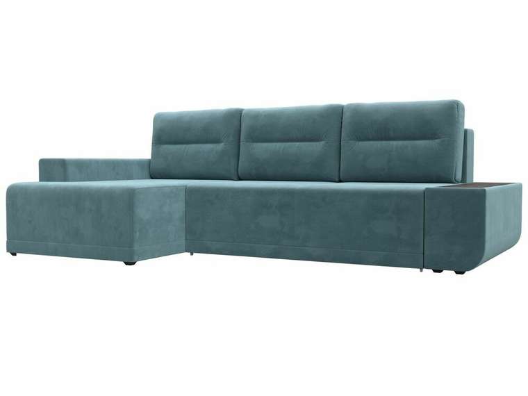 Угловой диван-кровать Чикаго бирюзового цвета левый угол