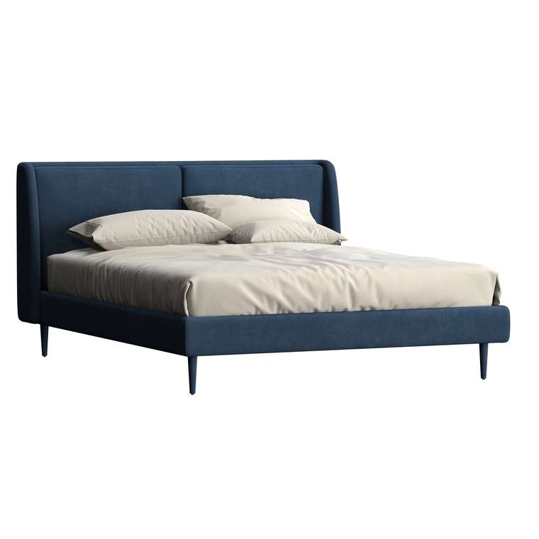 Кровать Loulou 200x200 синего цвета