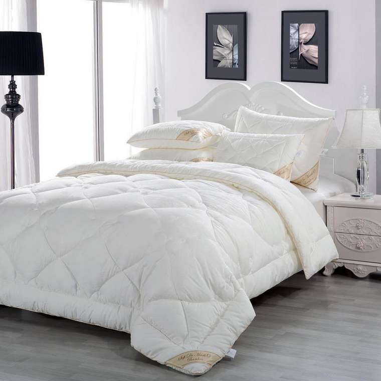 Одеяло Бамбук Люкс 215х235 белого цвета
