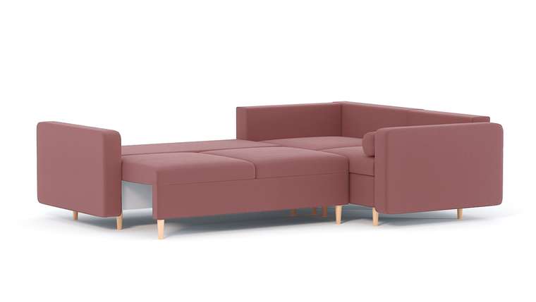 Угловой диван-кровать Палмер светло-розового цвета