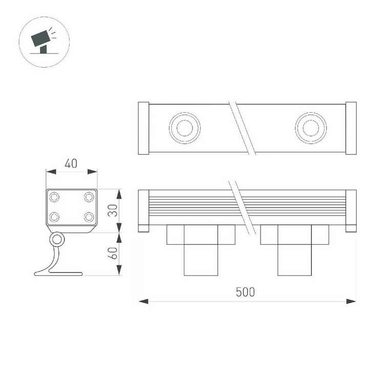 Прожектор Line wallwasher 052891 (стекло, цвет прозрачный)