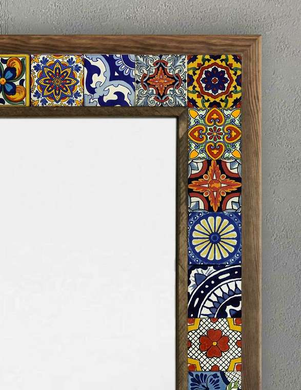 Настенное зеркало 53x73 с мозаикой из натурального камня