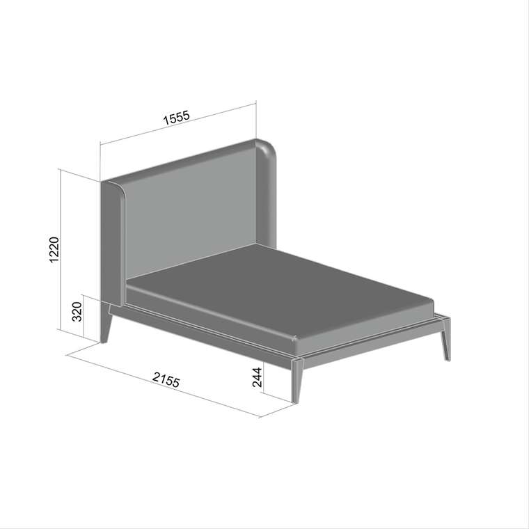 Кровать Fly soft new 140х200 серого цвета без подъемного механизма