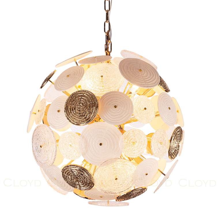 Люстра Cloyd SOLAR C12 / ?50 см - бел.керамика - золото
