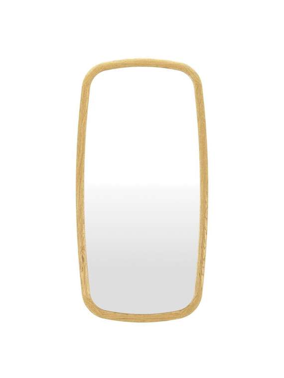 Настенное зеркало Base Wood 77х157 бежевого цвета