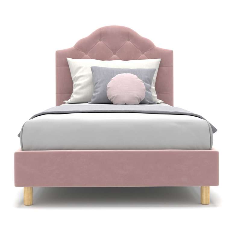 Односпальная кровать Mia розового цвета 80х160