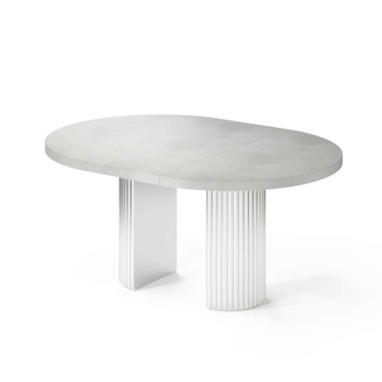 Раздвижной обеденный стол Далим M бело-серебряного цвета