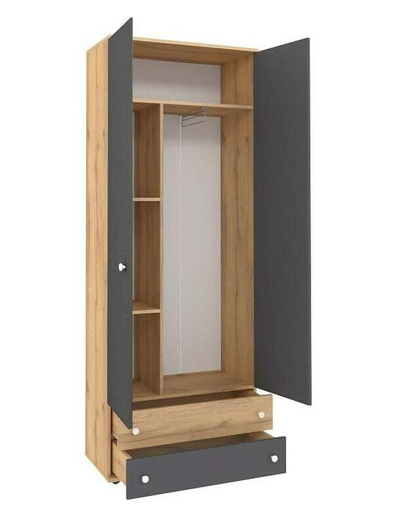 Шкаф для одежды Лойс серо-бежевого цвета