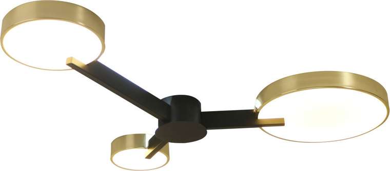 Люстра (+ночной режим) с пультом потолочная светодиодная 10209/3 LED*68W Gold/Black Escada EXPERT 10209/3LED