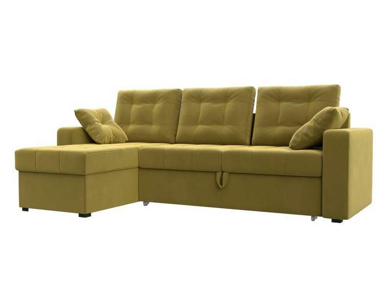 Угловой диван-кровать Камелот желтого цвета левый угол