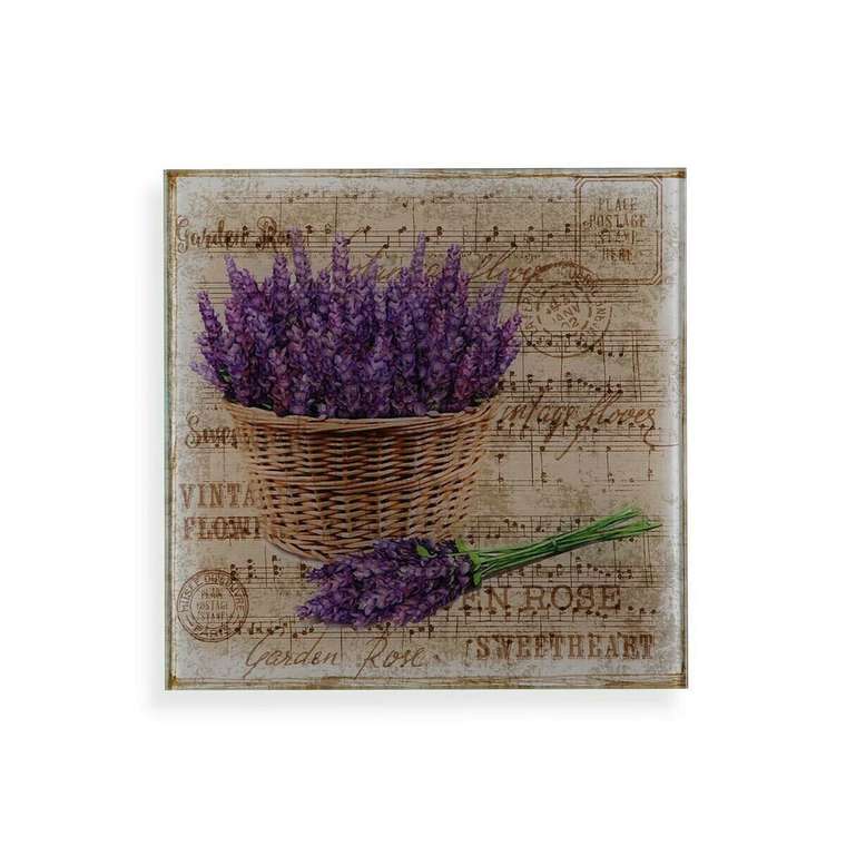 Картина Лаванда Стеклянный 1 x 30 x 30 cm