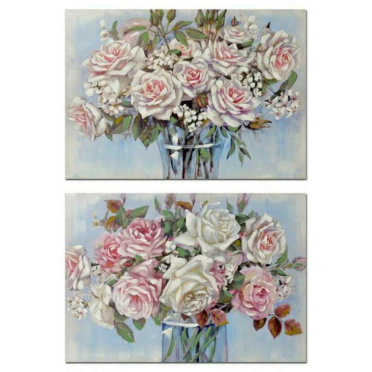 Картина Ваза для цветов 100 x 3 x 70 cm Shabby Chic (2 штук)